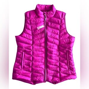 Tangerine Brand NWT Women's XXL Large Soft Lightweight Down Puffer Vest Hot Pink